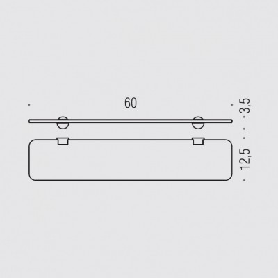 Полочка COLOMBO DESIGN PLUS W4916.NM стеклянная