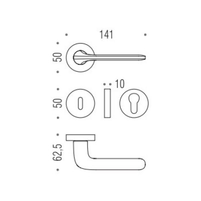 Дверная ручка Colombo Design ROBOQUATTRO ID41RSB(CD63) хром