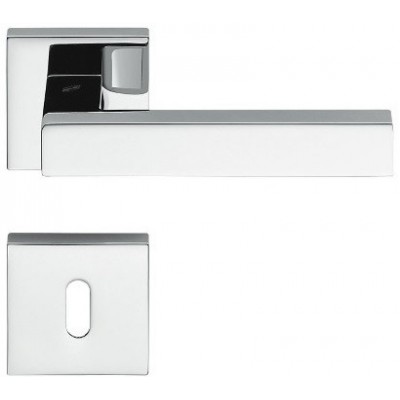 Дверная ручка Colombo Design ELLESSE SLIM BD21RF хром на тонкой розетке в комплекте с накладками под ключ для межкомнатых дверей