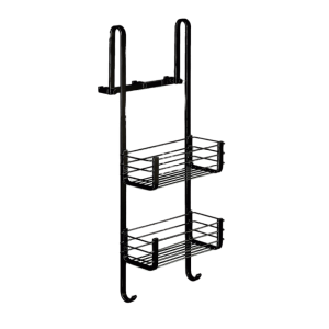 Полочка корзинка COLOMBO DESIGN CAVALLETTI E SEDILI B9634.NM навесная двойная с крючками Полочка корзинка COLOMBO DESIGN CAVALLETTI E SEDILI B9634.NM навесная двойная с крючками