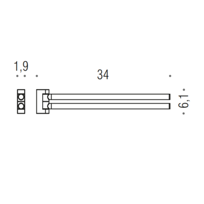  Colombo Mini Полотенцедержатель двойной, хром 
