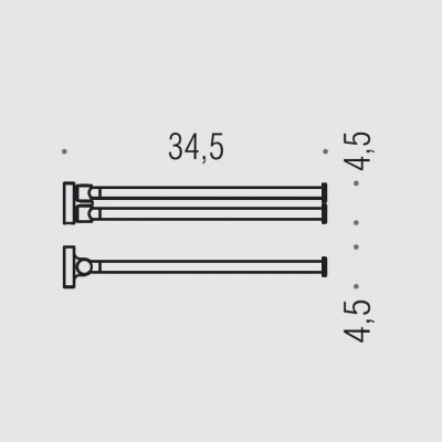 Полотенцедержатель COLOMBO DESIGN PLUS W4913.HPS двойной