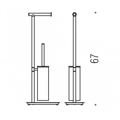 Стойка COLOMBO DESIGN SQUARE B9907.HPS напольная с держателем туалетной бумаги и ершиком