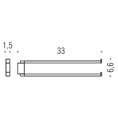 Colombo MiniQ Полотенцедержатель двойной, 33см цвет: PVD нержавеющая сталь