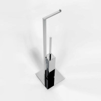 Colombo MiniQ Стойка напольная с ершом и держателем т/б L18x18 H67,5см, цвет: хром Colombo MiniQ Стойка напольная с ершом и держателем т/б L18x18 H67,5см, цвет: хром