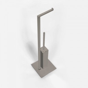 Colombo MiniQ Стойка напольная с ершом и держателем т/б L18x18 H67,5см, цвет: PVD нержавеющая сталь