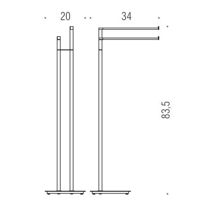 Colombo MiniQ Стойка для полотенец L20x34 H83,5см, цвет: хром