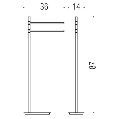 Стойка COLOMBO DESIGN SQUARE B9901.BM напольная с полотенцедержателем