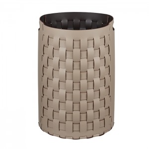 ADJ Круглая корзина для белья Bottega, D40xH57 см., цвет: капучино/шоколад ADJ Круглая корзина для белья Bottega, D40xH57 см., цвет: капучино/шоколад