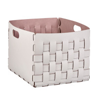 ADJ Корзинка Bottega, 35x40xH30 см., цвет: устричный/пепельная роза ADJ Корзинка Bottega, 35x40xH30 см., цвет: устричный/пепельная роза