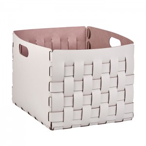 ADJ Корзинка Bottega, 35x40xH30 см., цвет: устричный/пепельная роза ADJ Корзинка Bottega, 35x40xH30 см., цвет: устричный/пепельная роза