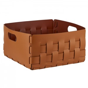 ADJ Корзинка Bottega, 35x35xH20 см., цвет: коньяк/бордо ADJ Корзинка Bottega, 35x35xH20 см., цвет: коньяк/бордо