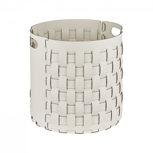 ADJ Круглая корзина Bottega, D40xH40 см., цвет: белый/панна котта ADJ Круглая корзина Bottega, D40xH40 см., цвет: белый/панна котта