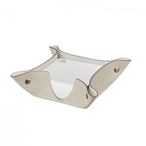 ADJ Подставка для бумажных блоков, 10x10xH4 см., цвет: панна котта/белый ADJ Подставка для бумажных блоков, 10x10xH4 см., цвет: панна котта/белый