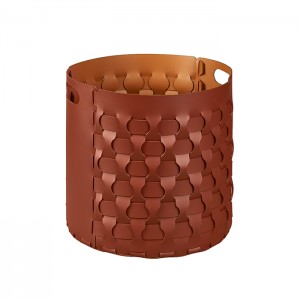 ADJ Круглая корзина Dubai, D40xH40 см., цвет: бордо/коньяк ADJ Круглая корзина Dubai, D40xH40 см., цвет: бордо/коньяк