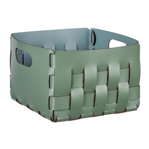 ADJ Корзинка Bottega, 25x25xH20 см., цвет: эвкалипт/небесный ADJ Корзинка Bottega, 25x25xH20 см., цвет: эвкалипт/небесный