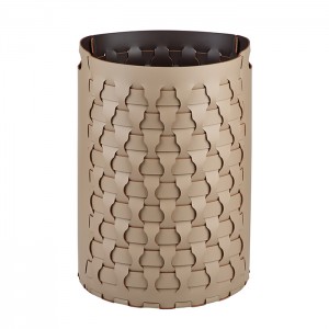 ADJ Круглая корзина для белья Dubai, D40xH57 см., цвет: капучино/шоколад ADJ Круглая корзина для белья Dubai, D40xH57 см., цвет: капучино/шоколад