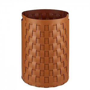 ADJ Круглая корзина Bottega, D40xH57 см., цвет: коньяк/бордо ADJ Круглая корзина Bottega, D40xH57 см., цвет: коньяк/бордо