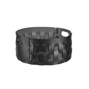 ADJ Bottega Круглая корзина для белья, D40xH20 см., цвет: черный/серый ADJ Bottega Круглая корзина для белья, D40xH20 см., цвет: черный/серый