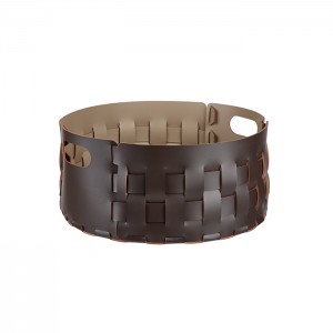 ADJ Bottega Круглая корзина для белья, D40xH20 см., цвет: шоколад/капучино ADJ Bottega Круглая корзина для белья, D40xH20 см., цвет: шоколад/капучино