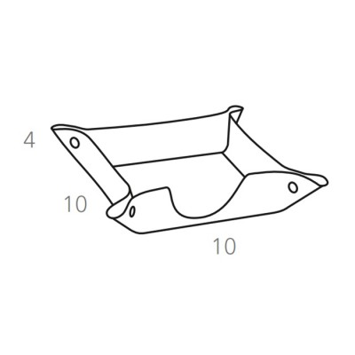 ADJ Подставка для бумажных блоков 10x10x4см., натуральная кожа, цвет: коньяк/бордо