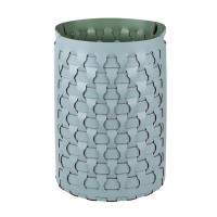 ADJ Круглая корзина для белья Dubai, D40xH57 см., цвет: небесный/эвкалипт ADJ Круглая корзина для белья Dubai, D40xH57 см., цвет: небесный/эвкалипт
