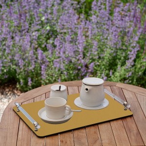 ADJ Поднос Linfinito, 42x36xH5 см., цвет: горчичный/оливковый, фурнитура графит ADJ Поднос Linfinito, 42x36xH5 см., цвет: горчичный/оливковый, фурнитура графит