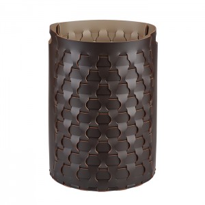 ADJ Круглая корзина для белья Dubai, D40xH57 см., цвет: шоколад/капучино ADJ Круглая корзина для белья Dubai, D40xH57 см., цвет: шоколад/капучино