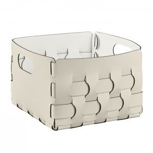 ADJ Корзинка Dubai, 25x25xH20 см., цвет: панна котта/белый ADJ Корзинка Dubai, 25x25xH20 см., цвет: панна котта/белый