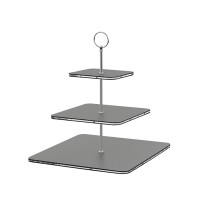 ADJ Сервировочная стойка 30x30xH35см., ручка круглая, цвет: серый/фурнитура хром ADJ Сервировочная стойка 30x30xH35см., ручка круглая, цвет: серый/фурнитура хром