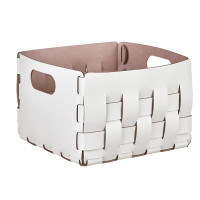 ADJ Корзинка Bottega, 25x25xH20 см., цвет: устричный/пепельная роза ADJ Корзинка Bottega, 25x25xH20 см., цвет: устричный/пепельная роза