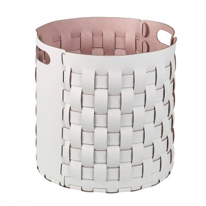 ADJ Круглая корзина Bottega, D40xH40 см., цвет: устричный/пепельная роза ADJ Круглая корзина Bottega, D40xH40 см., цвет: устричный/пепельная роза