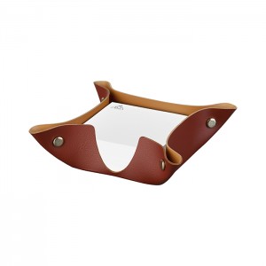 ADJ Подставка для бумажных блоков, 10x10xH4 см., цвет: бордо/коньяк ADJ Подставка для бумажных блоков, 10x10xH4 см., цвет: бордо/коньяк