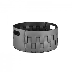 ADJ Bottega Круглая корзина для белья, D40xH20 см., цвет: серый/черный ADJ Bottega Круглая корзина для белья, D40xH20 см., цвет: серый/черный