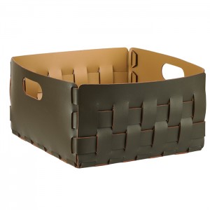 ADJ Корзинка Bottega, 35x35xH20 см., цвет: оливковый/горчичный ADJ Корзинка Bottega, 35x35xH20 см., цвет: оливковый/горчичный