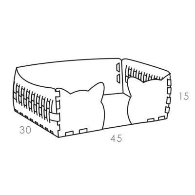 ADJ Лежанка Cat, 45x30xH15 см., цвет: серый/черный