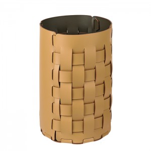 ADJ Корзина для мусора Bottega, D22xH35 см., цвет: горчичный/оливковый ADJ Корзина для мусора Bottega, D22xH35 см., цвет: горчичный/оливковый