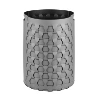 ADJ Круглая корзина для белья Dubai, D40xH57 см., цвет: серый/черный ADJ Круглая корзина для белья Dubai, D40xH57 см., цвет: серый/черный