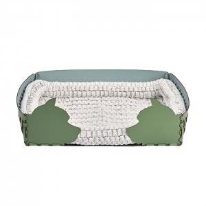 ADJ Лежанка Dog, 60x42xH15 см., цвет: эвкалипт/небесный ADJ Лежанка Dog, 60x42xH15 см., цвет: эвкалипт/небесный