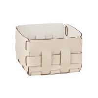 ADJ Корзинка Mini Bottega, 19x19xH13 см., цвет: панна котта/белый ADJ Корзинка Mini Bottega, 19x19xH13 см., цвет: панна котта/белый