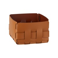 ADJ Корзинка Mini Bottega, 19x19xH13 см., цвет: коньяк/бордо ADJ Корзинка Mini Bottega, 19x19xH13 см., цвет: коньяк/бордо