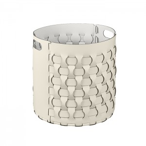 ADJ Круглая корзина Dubai, D40xH40 см., цвет: панна котта/белый ADJ Круглая корзина Dubai, D40xH40 см., цвет: панна котта/белый