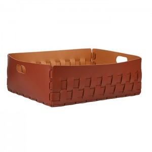 ADJ Корзинка Bottega, 60x50xH20 см., цвет: бордо/коньяк ADJ Корзинка Bottega, 60x50xH20 см., цвет: бордо/коньяк