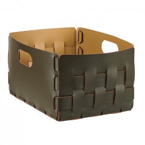 ADJ Корзинка Bottega, 25x25xH20 см., цвет: оливковый/горчичный ADJ Корзинка Bottega, 25x25xH20 см., цвет: оливковый/горчичный