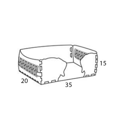 ADJ Лежанка Dog, 45х30хН15 см., цвет: эвкалипт/небесный