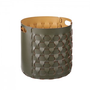 ADJ Круглая корзина Dubai, D40xH40 см., цвет: оливковый/горчичный ADJ Круглая корзина Dubai, D40xH40 см., цвет: оливковый/горчичный