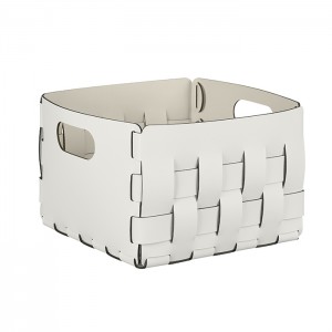 ADJ Корзинка Bottega, 25x25xH20 см., цвет: белый/панна котта ADJ Корзинка Bottega, 25x25xH20 см., цвет: белый/панна котта