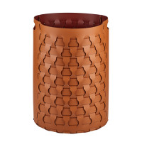ADJ Круглая корзина для белья Dubai, D40xH57 см., цвет: коньяк/бордо ADJ Круглая корзина для белья Dubai, D40xH57 см., цвет: коньяк/бордо