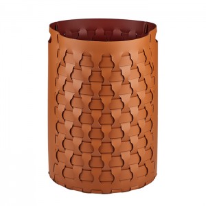 ADJ Круглая корзина для белья Dubai, D40xH57 см., цвет: коньяк/бордо ADJ Круглая корзина для белья Dubai, D40xH57 см., цвет: коньяк/бордо