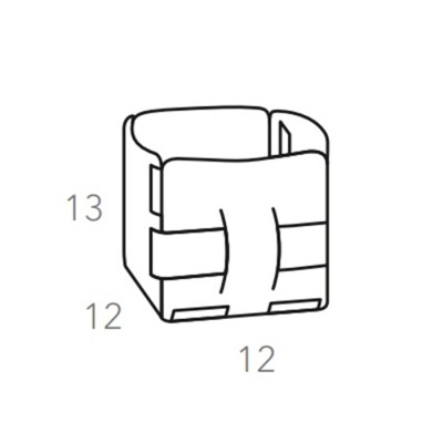 ADJ Корзинка Mini Bottega, 12x12xH13 см., цвет: черный/серый